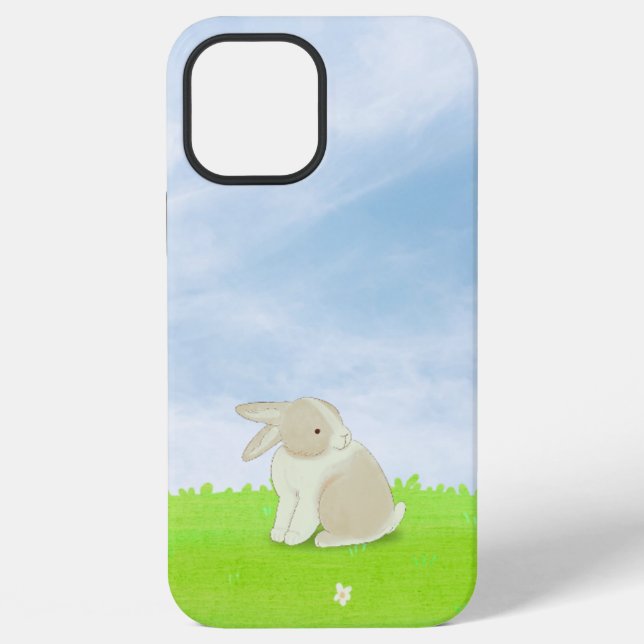 Süße Hasenwiese iPhone 12 Hülle. Hülle (Rückseite)