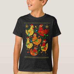 Süße hässliche Weihnachtsküken Henne-Shirt Lustige T-Shirt