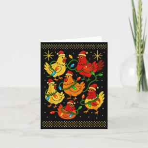 Süße hässliche Weihnachtsküken Huhn Shirt Lustiges Karte