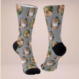 Süße Haustier 2 Katzen Foto Socken