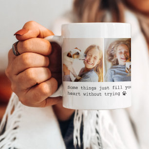Süße Haustier-Hunde-Zitat 4 Foto-Collage Kaffeetasse