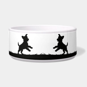 Süße Haustier Silhouetten Design - Hunde 1 + Text Napf