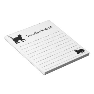 Süße Haustier-Silhouetten-Design - Katzen 1 Notizblock