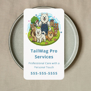 Süße Haustierbetreuung Happy Dog Walker Trainer Visitenkarte