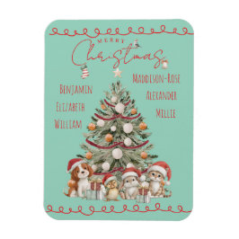 Süße Haustiere Wasserfarben-Familien-Weihnachtsmag Magnet