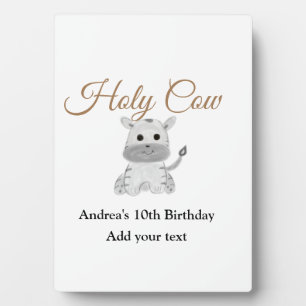 Süße heilige Kuh Bauernhof Tier Geburtstag Name Wa Fotoplatte