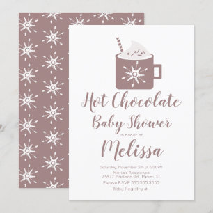 Süße Heiße Schokolade Lagerfeuer Tasse Winter Baby Einladung