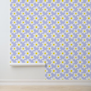 Süße hellblaue Retro-Margeriten-Muster-Babyzimmer Tapete