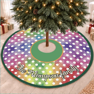 Süße helle farbenfrohe Weihnachts-Polka-Punkte-Fli Fleece Weihnachtsbaumdecke