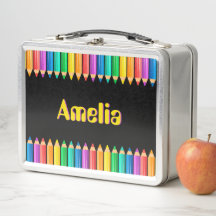 Süße helle Regenbogenfarben Bleistifte Kinder Name