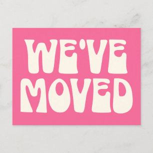 Süße Helle Rosa Minimalistische Umgezogen Neue Adr Postkarte