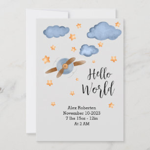 Süße Hello World-Aquarell Ankündigung