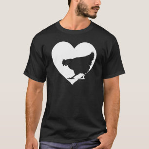 Süße Henne, die Hühner liebt, Cool White Heart Vin T-Shirt