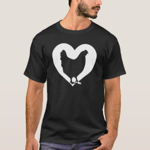 Süße Henne, die Hühner liebt Cool White Heart Vint T-Shirt