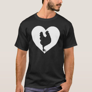 Süße Henne, die Hühner liebt Cool White Heart Vint T-Shirt