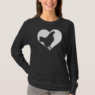 Süße Henne, die Hühner liebt Cool White Heart Vint T-Shirt