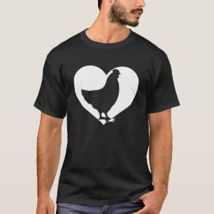 Süße Henne, die Hühner liebt Cool White Heart Vint T-Shirt