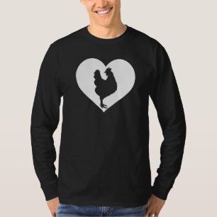 Süße Henne, die Hühner liebt Cool White Heart Vint T-Shirt