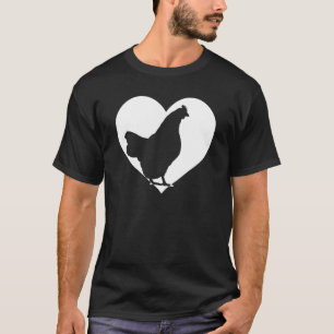 Süße Henne, die Hühner liebt Cool White Heart Vint T-Shirt