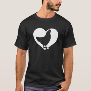 Süße Henne, die Hühner liebt Cool White Heart Vint T-Shirt