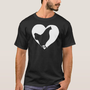 Süße Henne, die Hühner liebt, cooles weißes Herz V T-Shirt