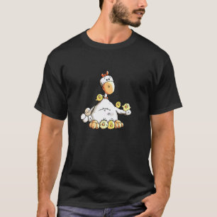 Süße Henne mit Küken Bauernhof Hühner Design für O T-Shirt