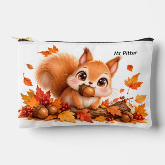 Süße Herbst-Eichhörnchen-Make-up-Tasche editierbar Zubehörtasche