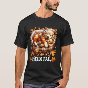 Süße Herbst Golden Retriever Dekoration für Hunde T-Shirt