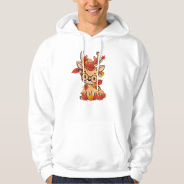 Süße Herbst-Reh-Brille Blätter Pilze Hoodie