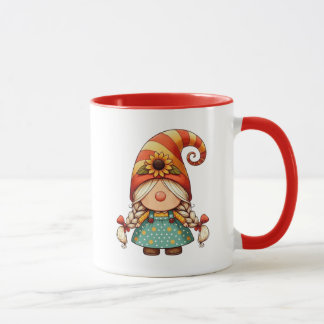 Süße Herbst-Sonnenblumen-Gnom-Kombitasse Tasse