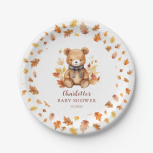 Süße Herbst-Teddybär-Baby-Party Pappteller