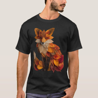 Süße Herbstblätter Künstlerische Tierkunst Herbst  T-Shirt