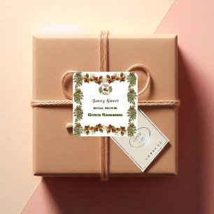 Süße Herbstfoliage Herbstbeere Süße Brautparty Quadratischer Aufkleber