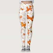 Süße Herbstfüchse Muster Volldruck-Leggings