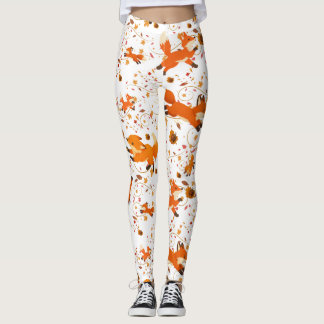 Süße Herbstfüchse Muster Volldruck-Leggings Leggings
