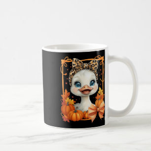 Süße Herbstgans Kokette Leopard Bows Kürbis Herbst Kaffeetasse