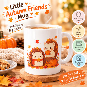 Süße Herbstigel – Kawaii Waldtiere Kaffeetasse