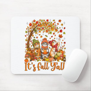 Süße Herbstkatzen Blätter Kürbis "Es ist Herbst Le Mousepad
