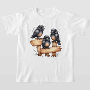 Süße Herbstkrähen zur Erntezeit T-Shirt