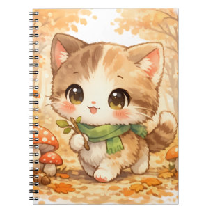 Süße Herbstwald-Kitty - Gemütliche Herbstwald-Katz Notizblock