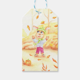 Süße Herbstwanderung im Wald Geschenkanhänger