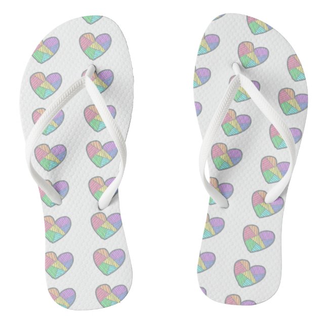 süße Herz-Flatschuhe Flip Flops (Fußbett)