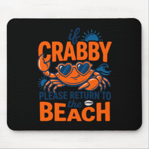 Süße Herz-Sungles-Krabbe-Strandurlaub-Zitat Mousepad