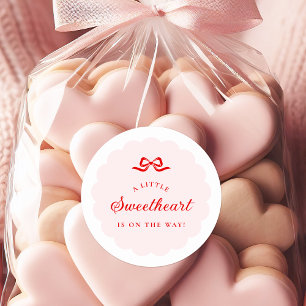 Süße Herzchen Rosa Baby Shower Aufkleber