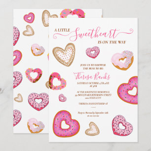 Süße Herzchen Valentins-Donuts Einladung