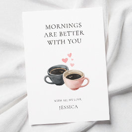 Süße Herzen Aquarell Kaffee Liebe Valentinstag Feiertagskarte