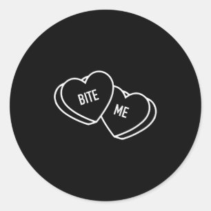 Süße Herzen beißen mich, Lustiger Anti-Valentinsta Runder Aufkleber