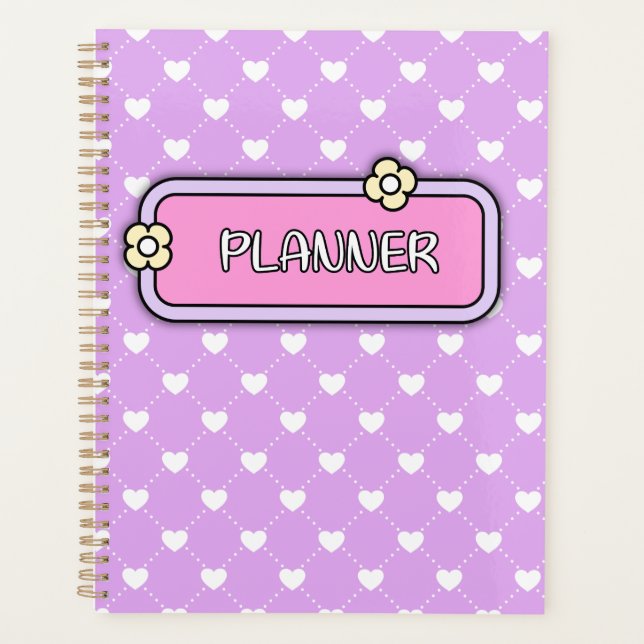 Süße Herzen Blumen-Cover Planer (Vorderseite)
