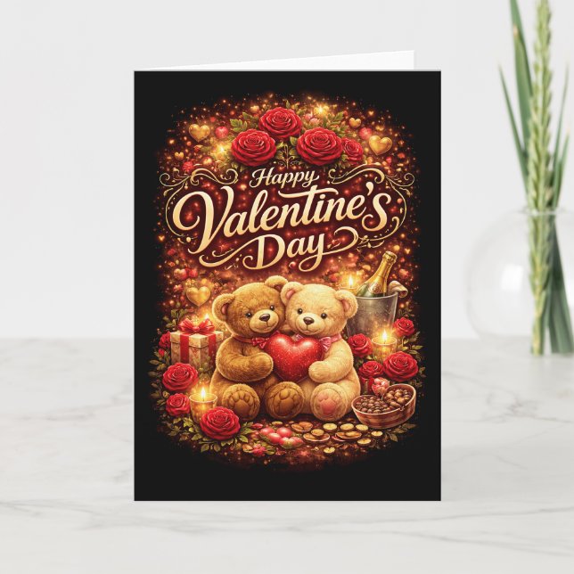 Süße Herzen für immer Feiertagskarte (Vorderseite)