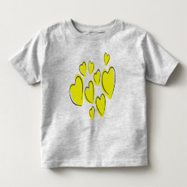 Süße Herzen Handgezeichnet Fett Gelb Romantische K Kleinkind T-shirt